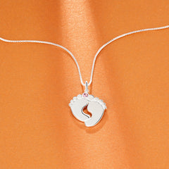 Personalized Baby Feet Name Necklace