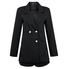 Pinstripe Blazer Short Set