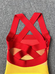 Rainbow Bandage Mini Dress