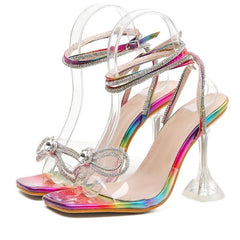 Rhinestone Bowtie High Heels