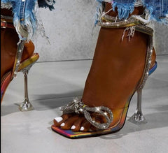 Rhinestone Bowtie High Heels