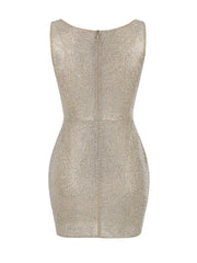 Rhinestone Cutout Bodycon Mini Dresses