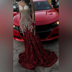 Rissa Sheer Mesh Mermaid Dress