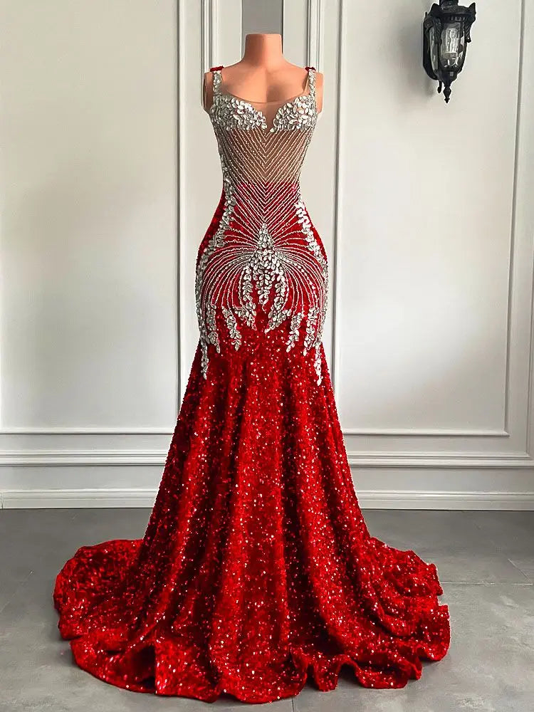 Rissa Sheer Mesh Mermaid Dress