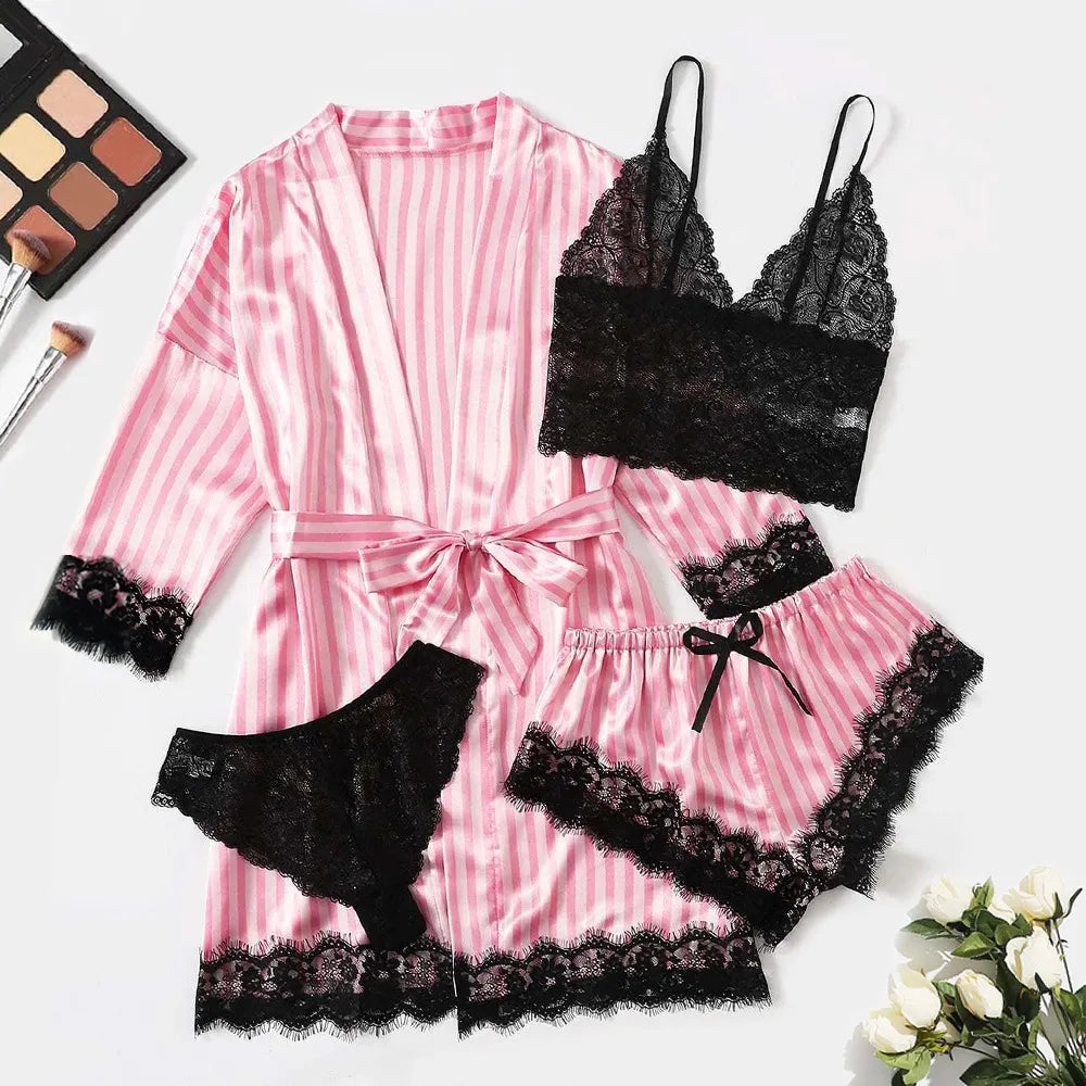 Robe Silk Pajama Set
