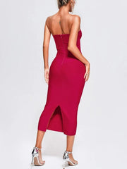 Rose Red Cocktail Bandage Dress