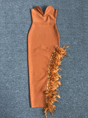 Royce Feather Bandage Maxi Dress