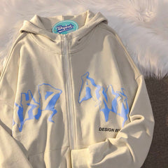 Hoodies Letter Print Funny Women Hooded Casual Loose Pullover Harajuku