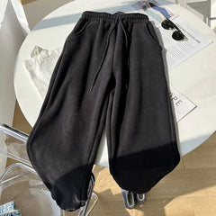 Solid Warm Fleece Pants for Women