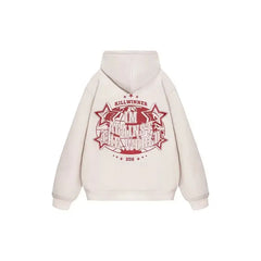 Street Vintage Against The World Letter Print Hoodies Women