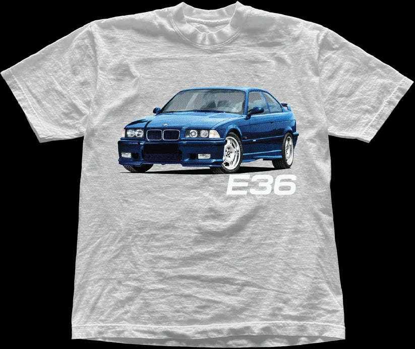 Men's Car E36 Casual American Retro Tees Tops