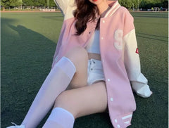 Baseball uniform for women in spring and autumn new thickened jacket