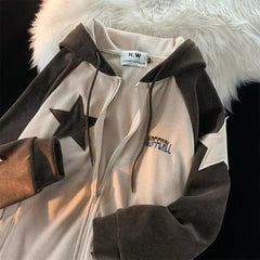 Women's Vintage Geometric Patch Design Jacket All Season Streetwear