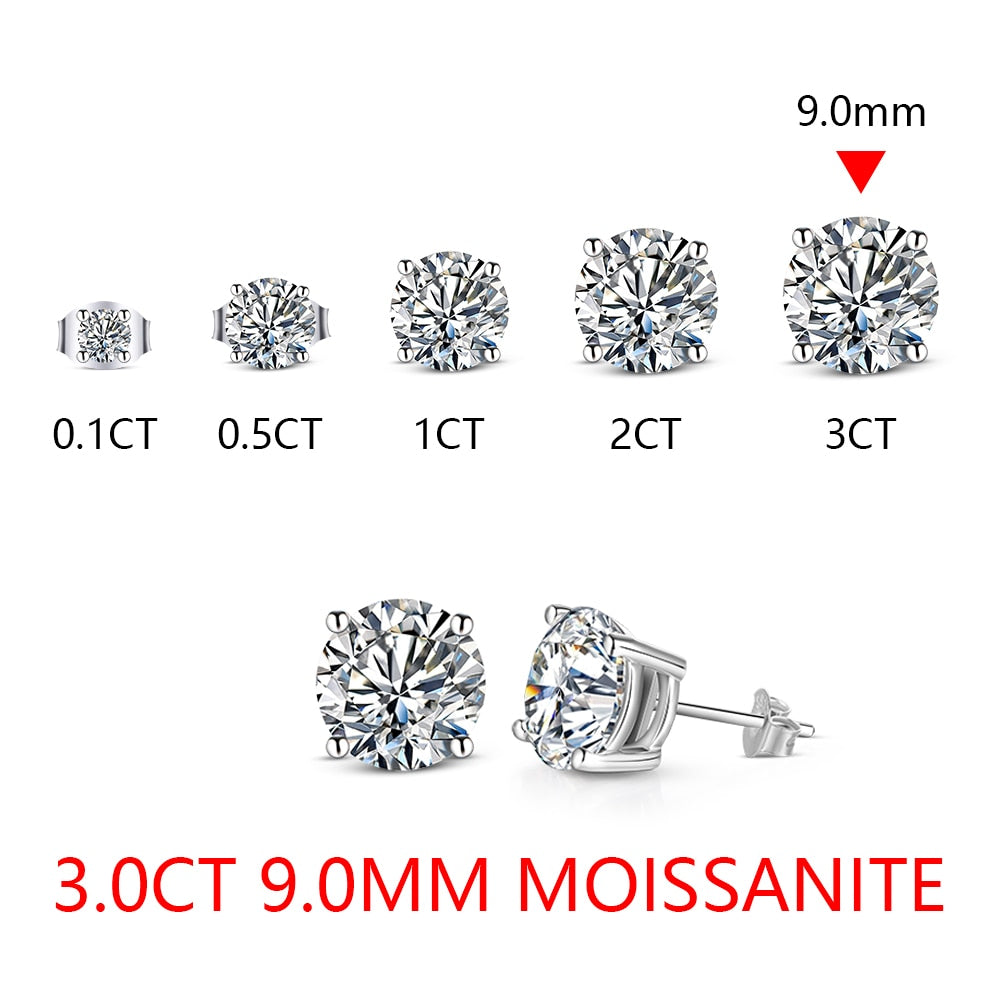 2 Carat 8.0mm D Color Moissanite Top Quality 100% 925 Sterling Silver