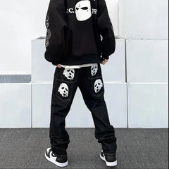 Print Men's Jeans: High Street, Low Waist, Funny Pants