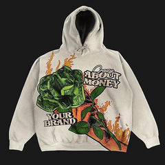 Y2K Streetwear Fashion Men Gothic Punk Oversized Hoodie