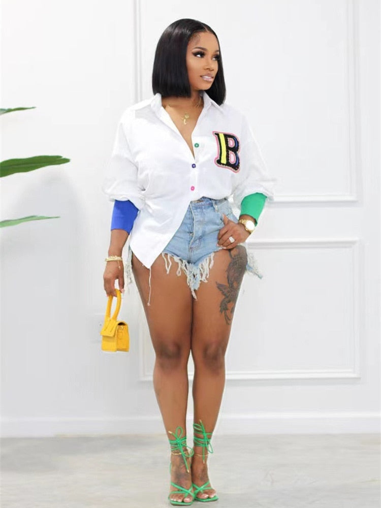 Baggy Button Up Baseball Top