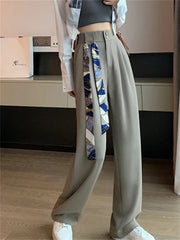 Yitimoky White High Waisted Pants for Women Spring Button Up Wide Leg
