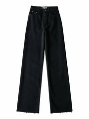Straight Jeans Women High Waist Streetwear Light Blue Denim Pants Ladies Wide Leg
