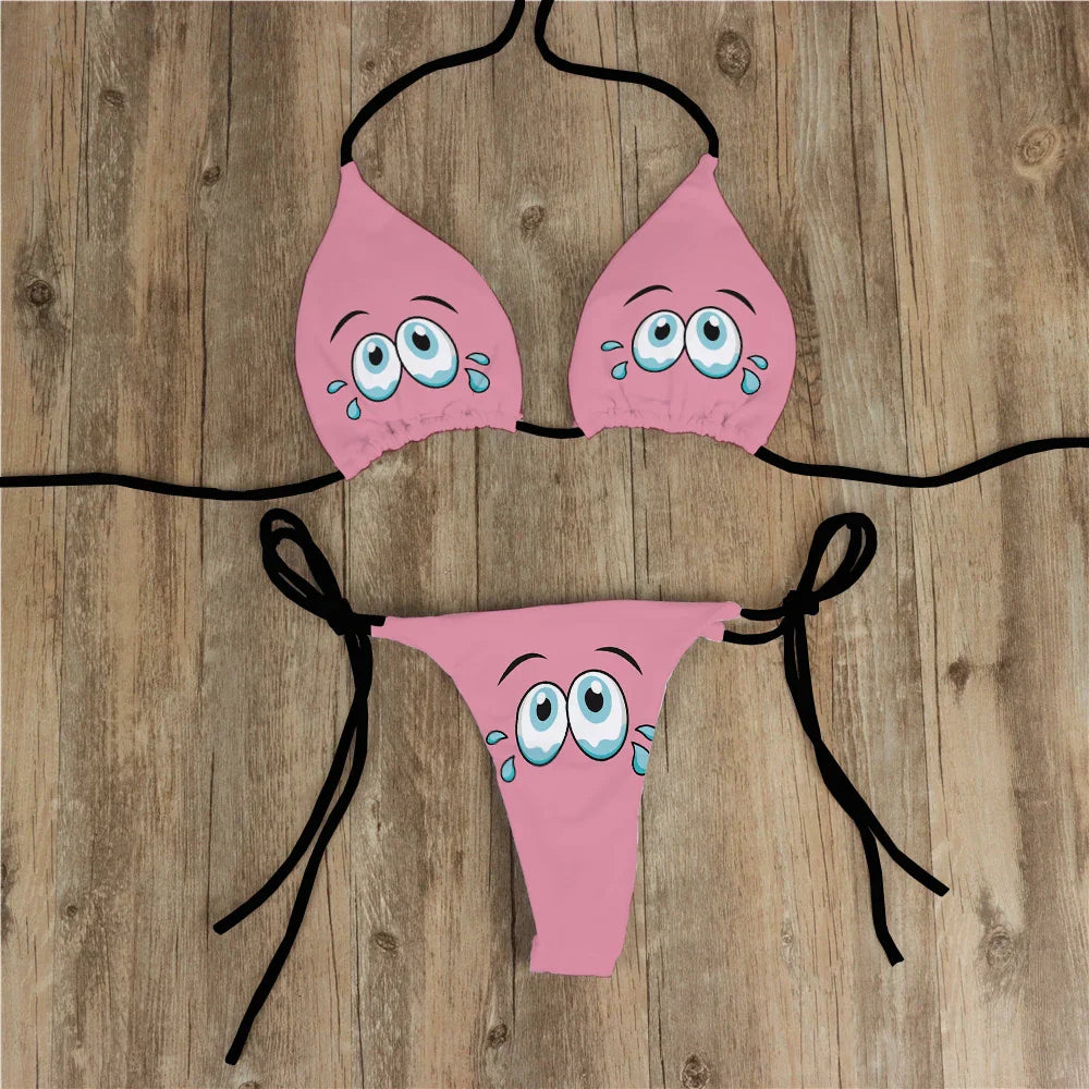 Sassy cute Bikini Set Cartoon Print