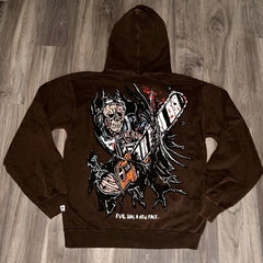 Skull Retro Men Hoodie Y2K Punk Streetwear
