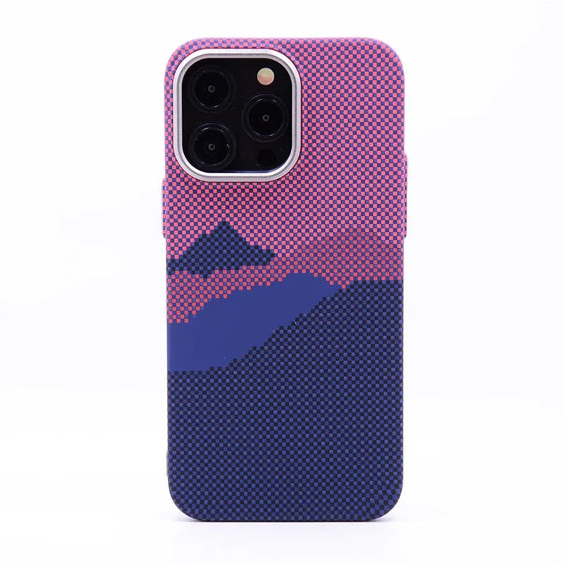 Cloud Pattern Matte Carbon Back Case For iPhone