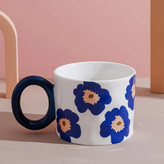 Ceramic single cup with handle  modern simple
