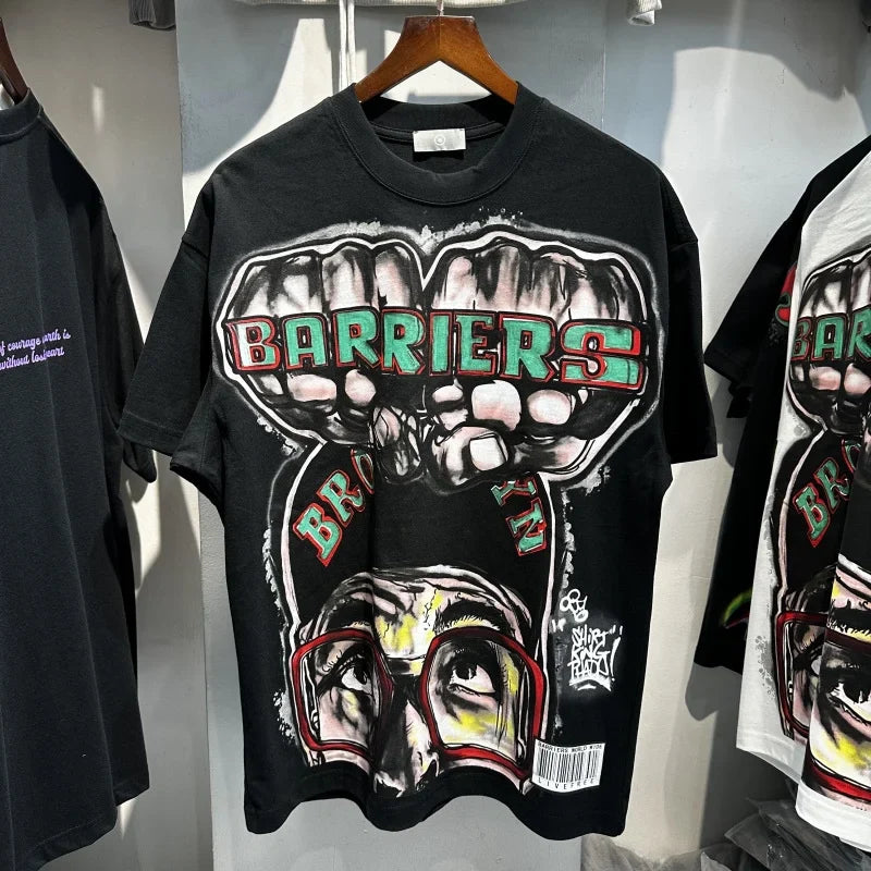Saint Michael Graffiti T-shirt Oversized Cotton for Men
