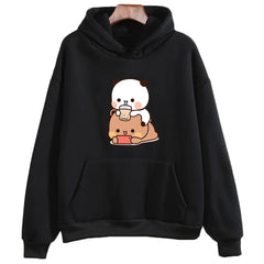 Bubu and Dudu Hoodies Women Sweatshirts Funny Kawaii Bubble Tea