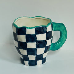 Korean Style Hand Made Irregular Mug Hand Flowers Ceramic