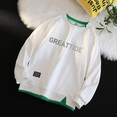 Sweatshirts for Men Round Neck Hip Hop Streetwear Long Sleeve Casual