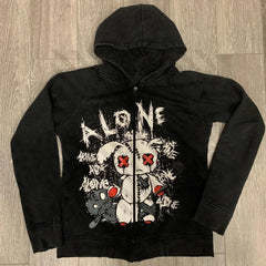 Star Girl Y2K Hoodie Zip Up Harajuku Hooded Shirt for Women