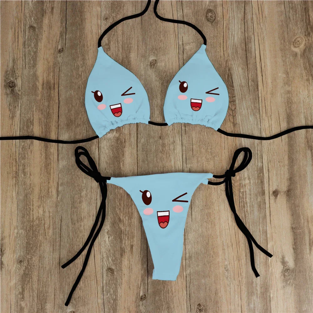 Sassy cute Bikini Set Cartoon Print