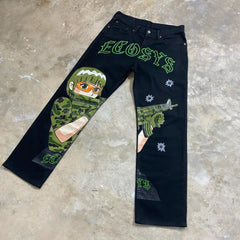 Streetwear Anime Graphic Jeans Men