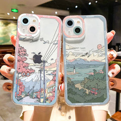 Scenery Sunset Phone Case For IPhone Shockproof Clear Cover