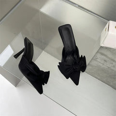 Looking Fabulous Bow Mule Heels