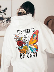 It's Okay to Not Be Okay Letter Printing Hoodie for Women