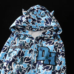 Hoodies Oversized Camouflage Sweatshirt Gothic Goth Zip Up Clothes Couples Streetwear Women
