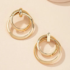 Double Trouble Gold Hoop Earrings