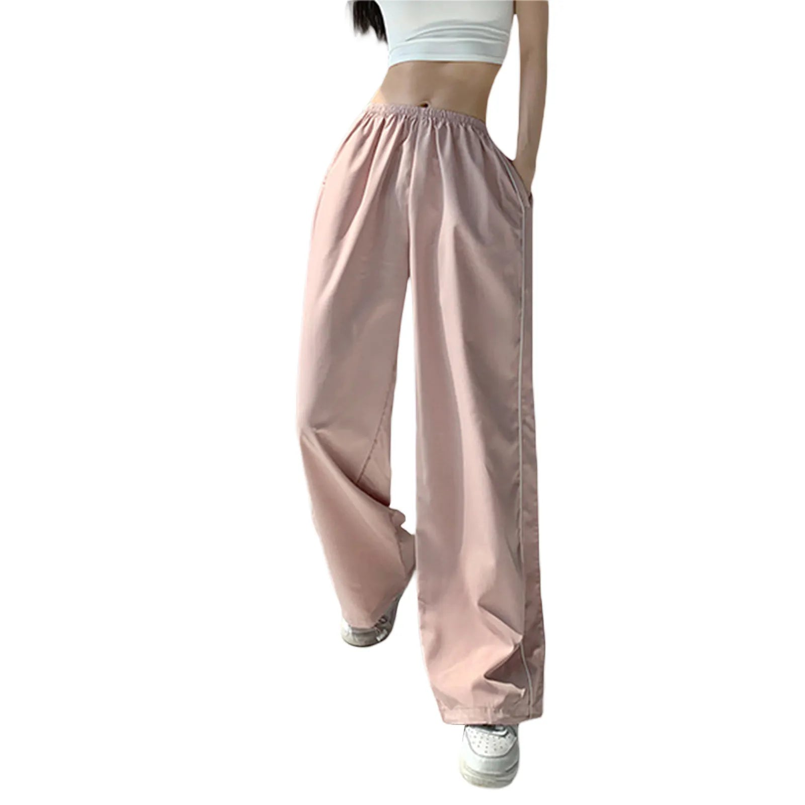 Y2K Baggy Cargo Pants for Women Drawstring Elastic Low Waist Loose