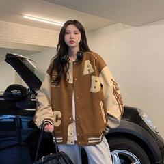 Y2K Harajuku Letter Embroidered Women's Bomber Jacket