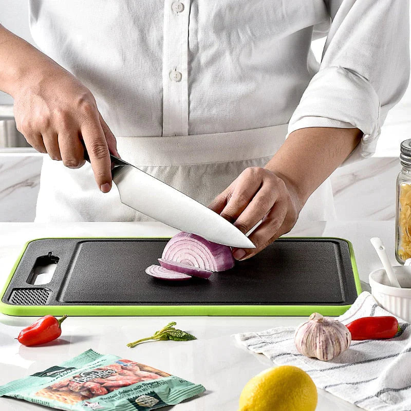 Cooking Board With Ridge CHEFBOARDâ„?| 4-IN-1-Cutting Board - Chopping, Thawing, Grinding & Gra ...
