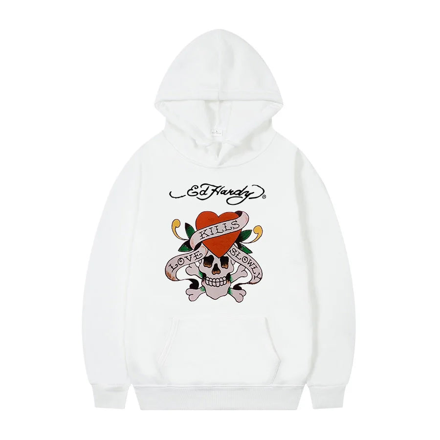 Men Streetwear Hoodie Skull Fashion Comfortable Autumn Winter