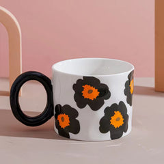 Ceramic single cup with handle  modern simple