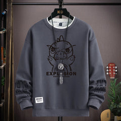 Japan Cartoon Monsters Sweatshirt Men Harajuku Trend for Autumn