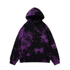 Punk Gothic Y2k Tie Dye Drawstring Harajuku Vintage Hoodies Streetwear Fashion Spring Autumn