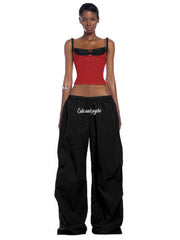 Baggy Wide Leg Cargo Pants - Women's Y2K Casual Streetwear