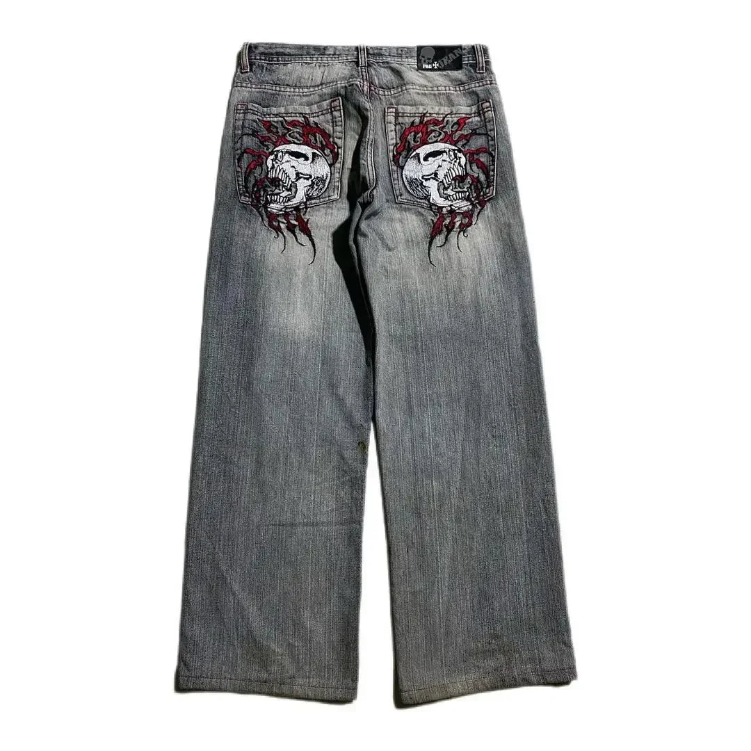 Y2k New Retro Street Clothing Harajuku Hip Hop Jeans Gothic Punk Fashion
