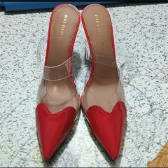 Heart Pointed Toe Mule Heels