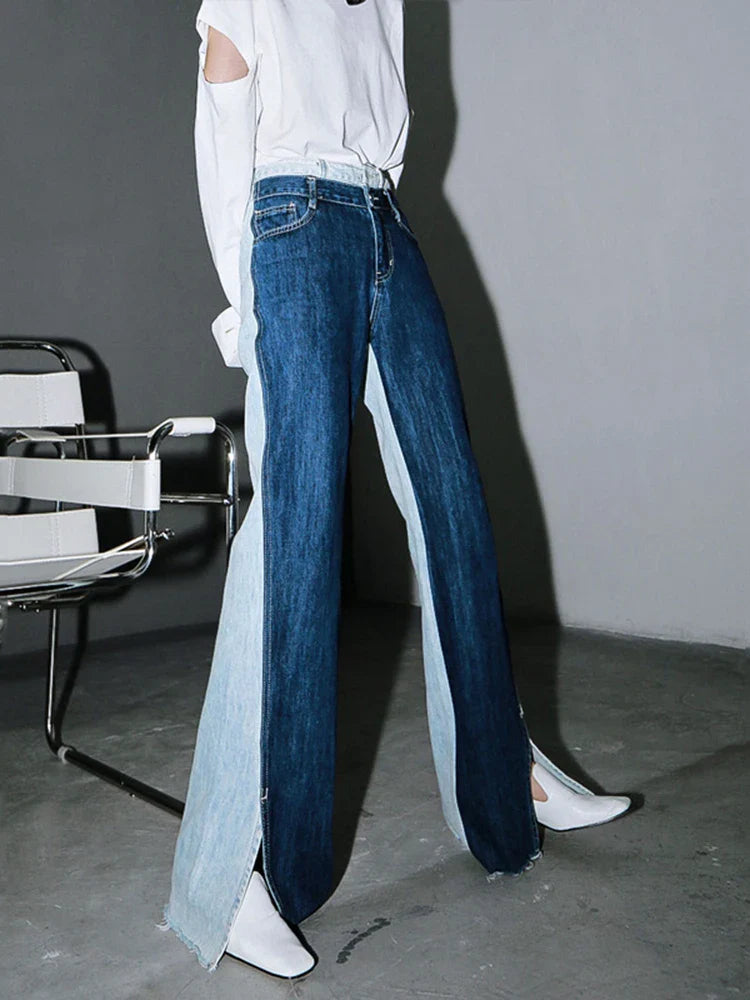 Catching Your Eye High Waisted Wide Leg Jeans